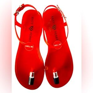 Katy Perry , Women’s The Geli Buckle Sandals in bold Luscious Red Lipstick